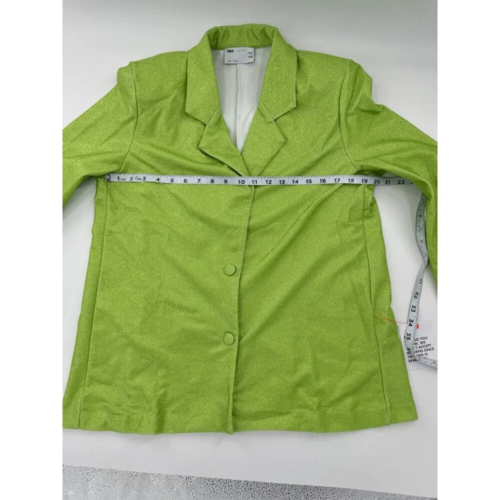 NWT - ASOS Luxe Green Shimmer Blazer Jacket  Size M - Picture 10 of 11